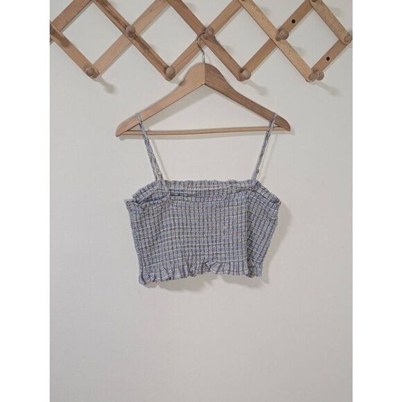 BCBGeneration Multicolored Smocked Ruffled Crop Top Tank Top - Size L - Picture 2 of 4